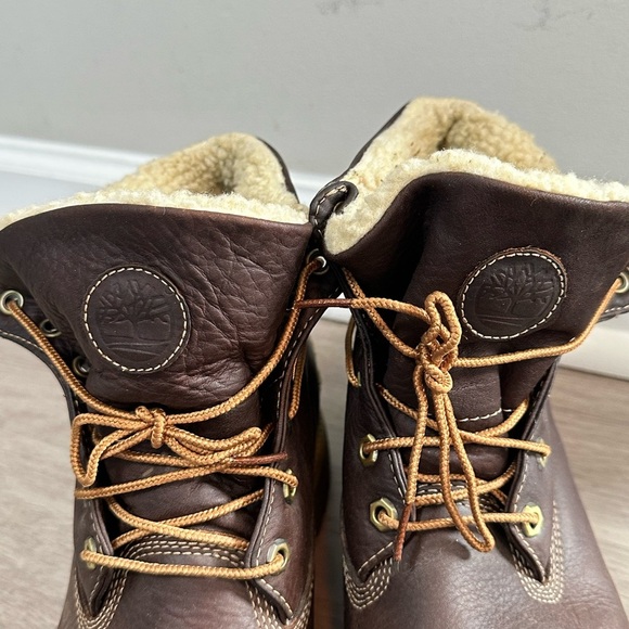 Timberland Men’s sherpa fleece lined Size 10.5 Dark Oiled Brown leatherEUC - Picture 10 of 10
